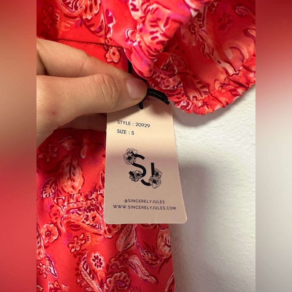 Pink Paisley Puff Sleeve Dress - Picture 4 of 5
